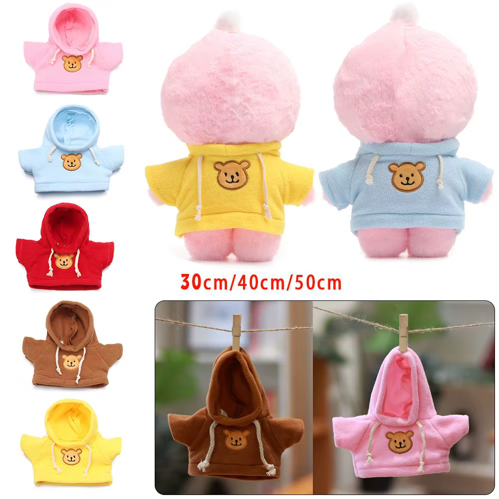30/40/50cm Mini Cute Sweater Animal Dolls Birthday Gifts Yellow Duck Clothes Hoodie Dolls Accessories