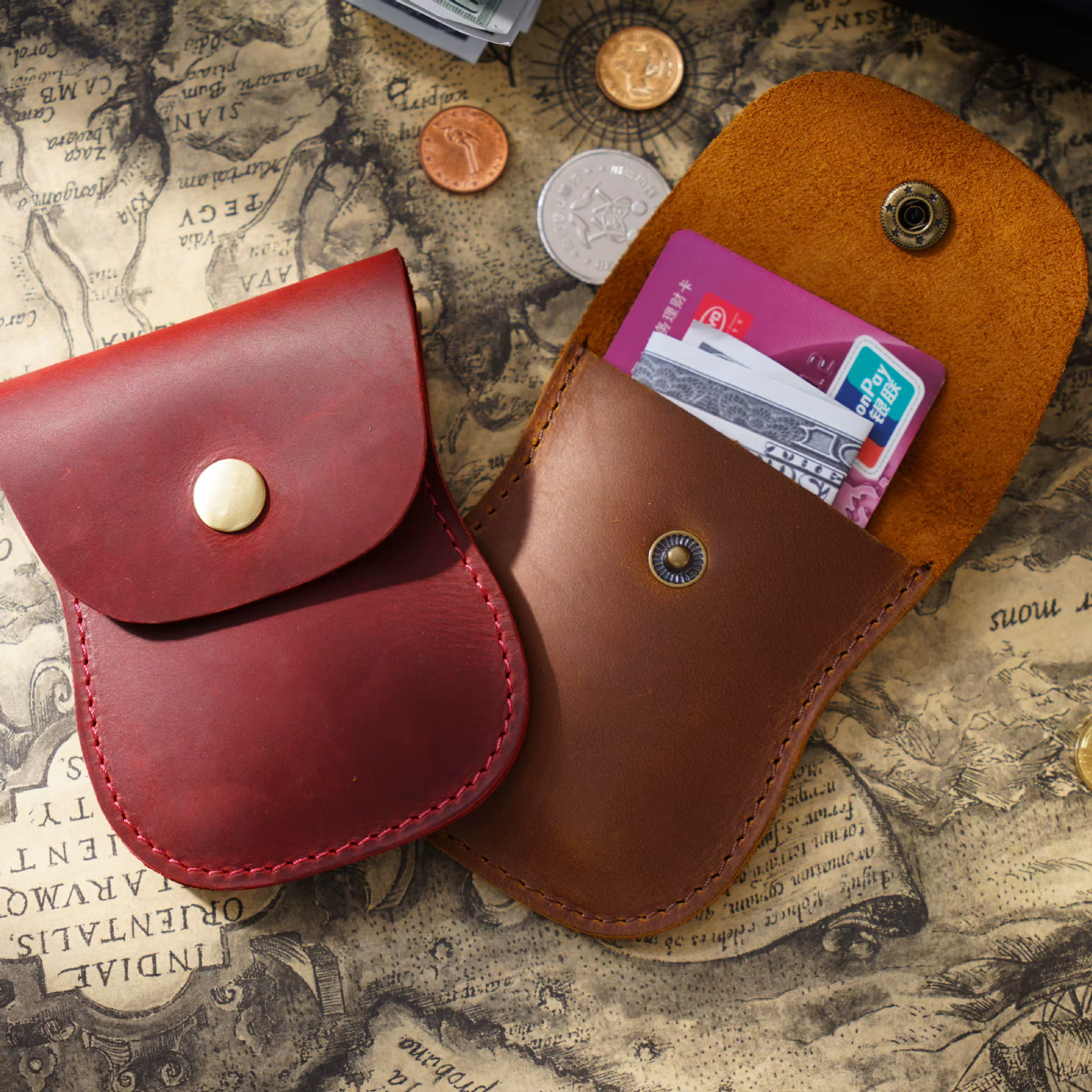 SIKU men's leather coin purses holders fashion women wallet case mini wallet card holder