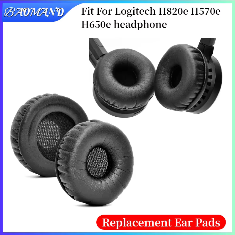 Replacement Protein Leather Ear Pads Cushion Cover Earpads for Logitech H820e H570e H650e Headset