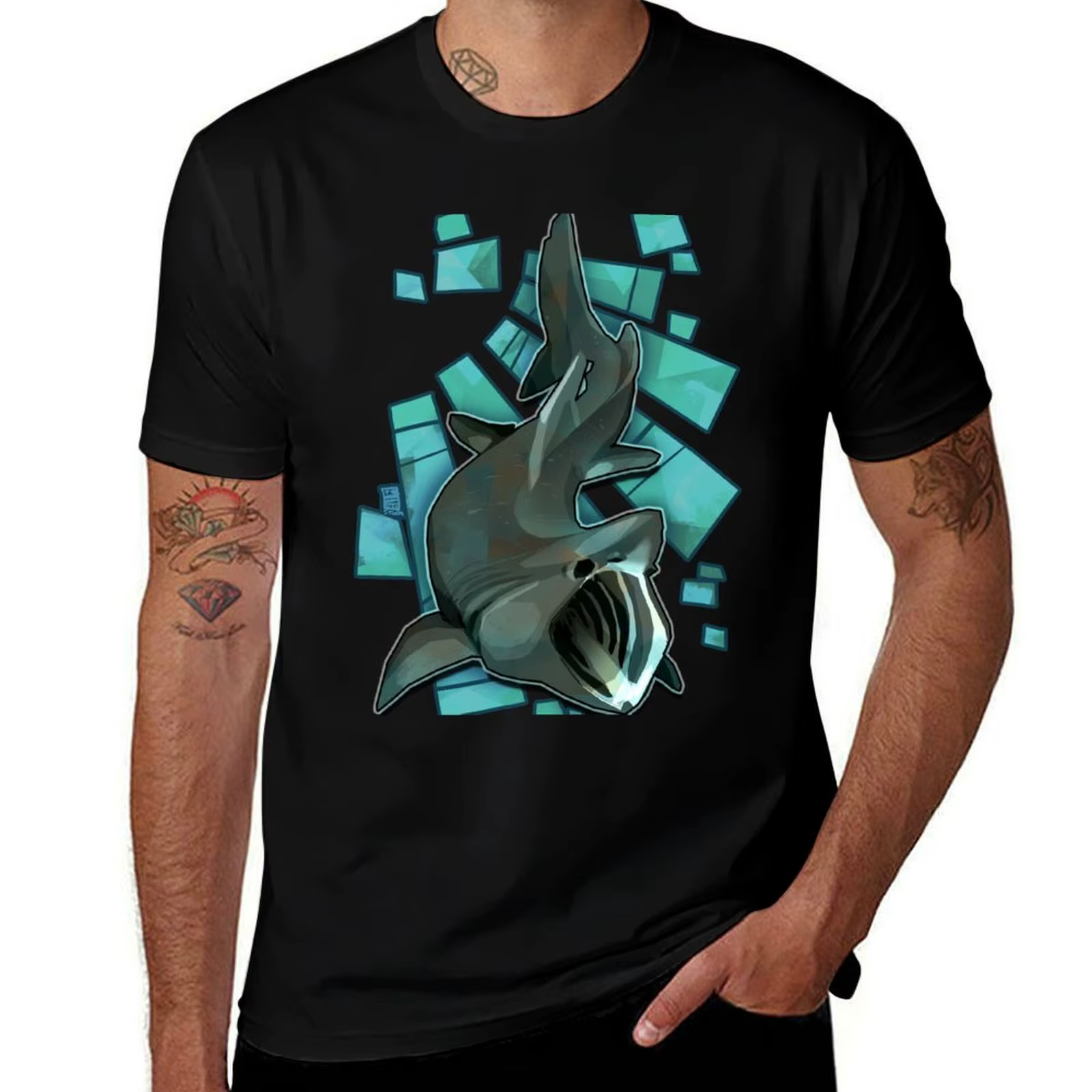 Basking Shark T-Shirt cotton t shirts high quality t shirts for man pack cotton T-Shirt