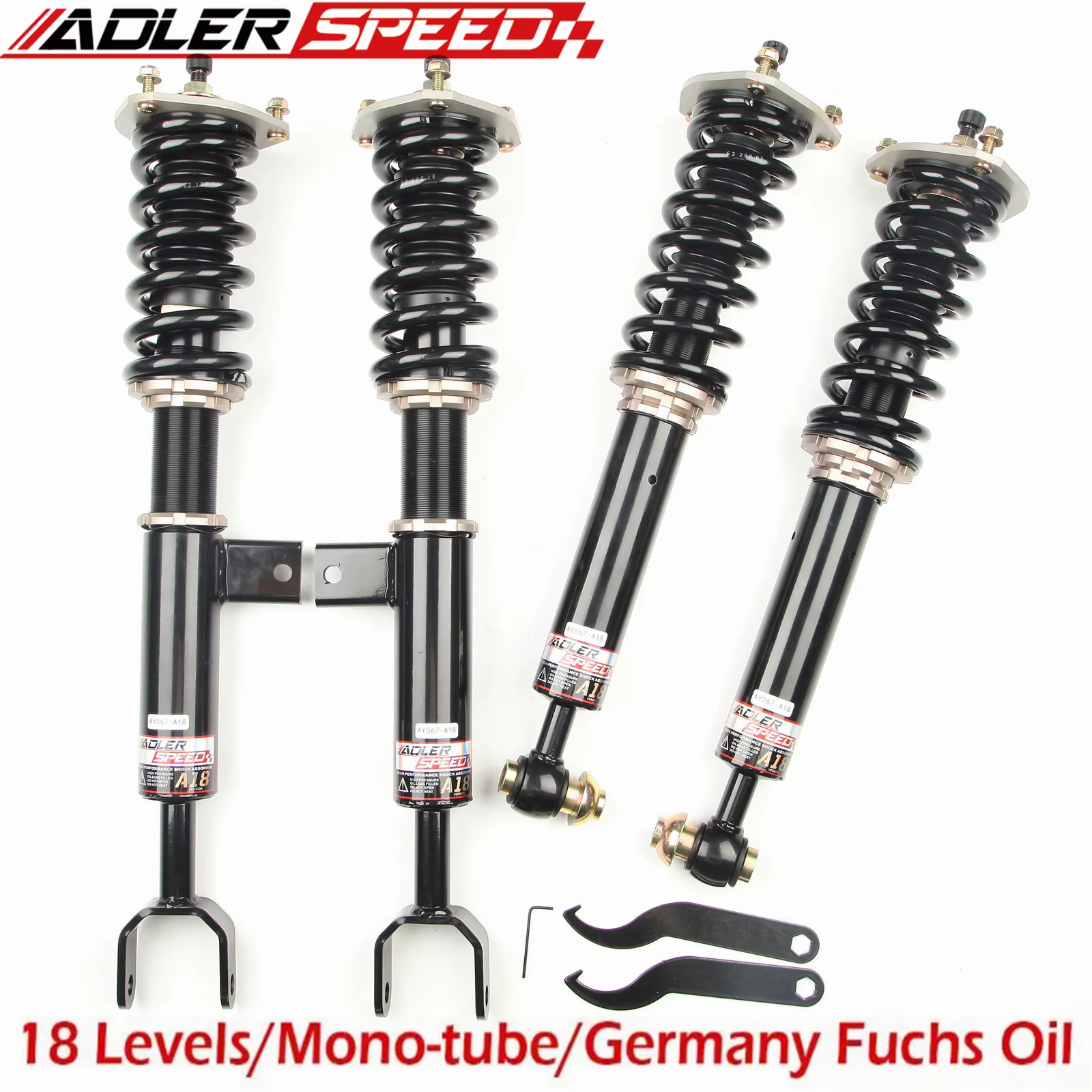 ADLERSPEED 18 Level Adjustable Coilovers Suspension Kit For BMW 5 SERIES F10 RWD 11-16