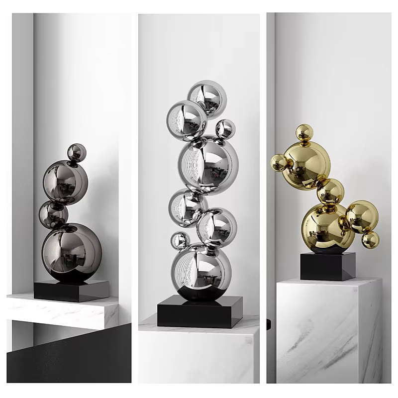 Stainless Steel Combination Ball Decoration, Hotel, Office, Porch, Home, Shop ART decoration